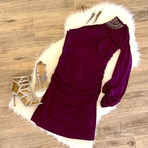 Laundry by Design One Shoulder Purple Plum dress 8